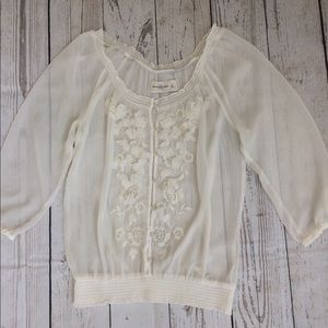 Abercrombie And Fitch Floral Sheer Long Sleeve